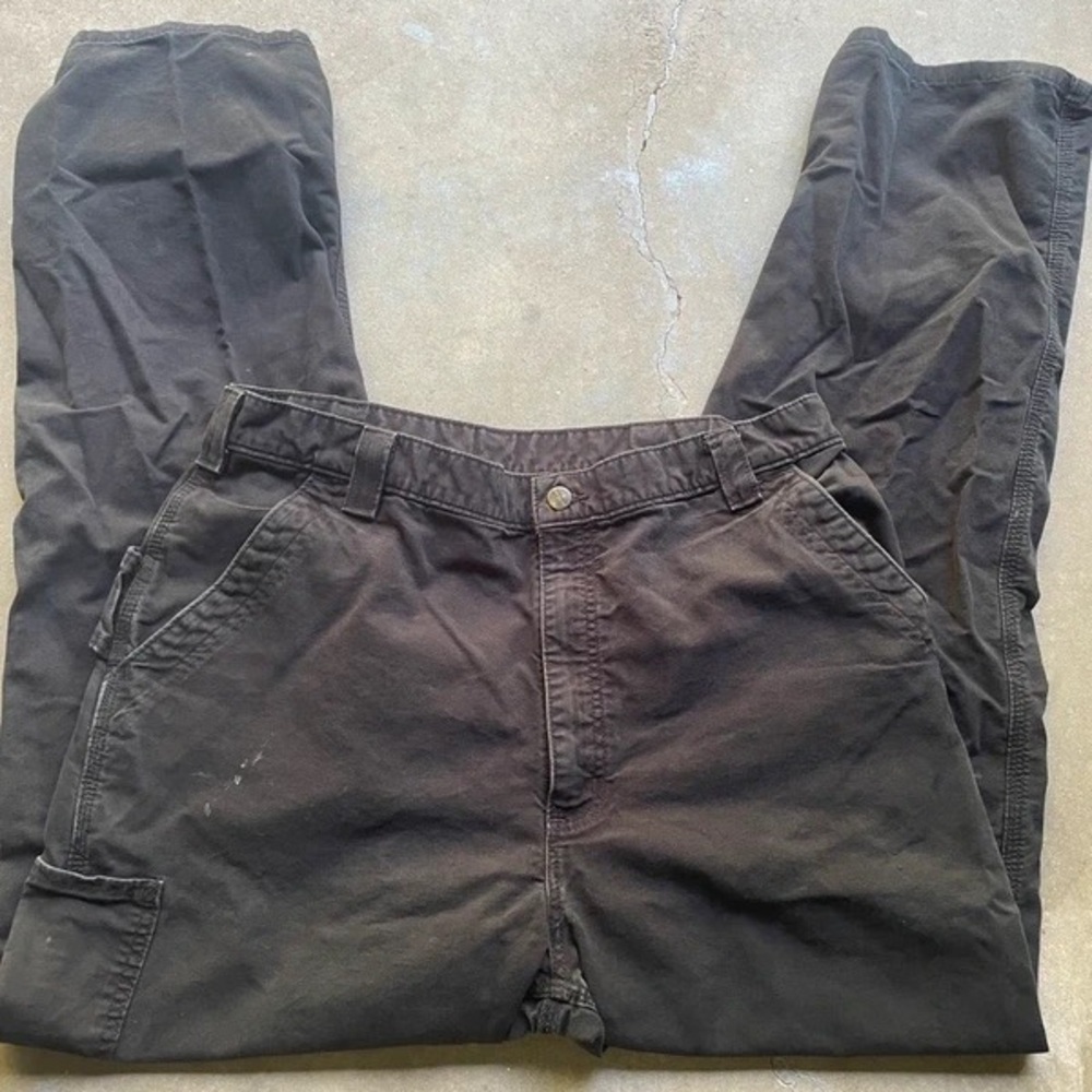Carhartt Men's Dark Brown Cargo Work Pants - Picture 2 of 4